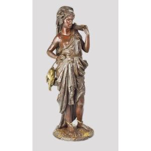 African Fisherwoman In Spelter