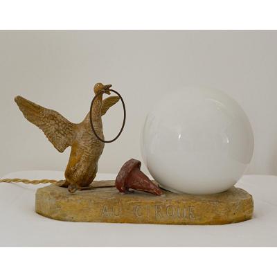 Small Goose Lamp With Circus Attributes