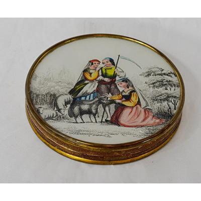 Box Fixed Under Glass Country Scene, Napoleon III Period