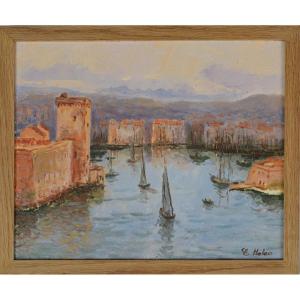 View Of The Port Of Marseille By E. Mateo