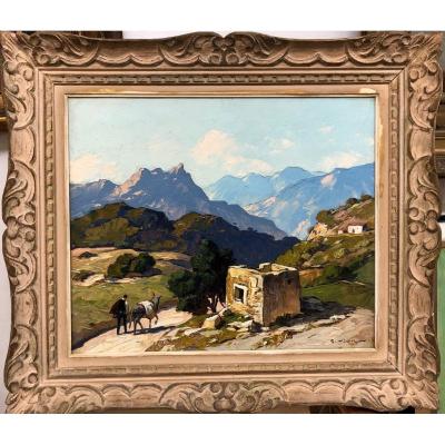 Gustave Vidal (1895-1966) "landscape Of The Midi, Corsica"