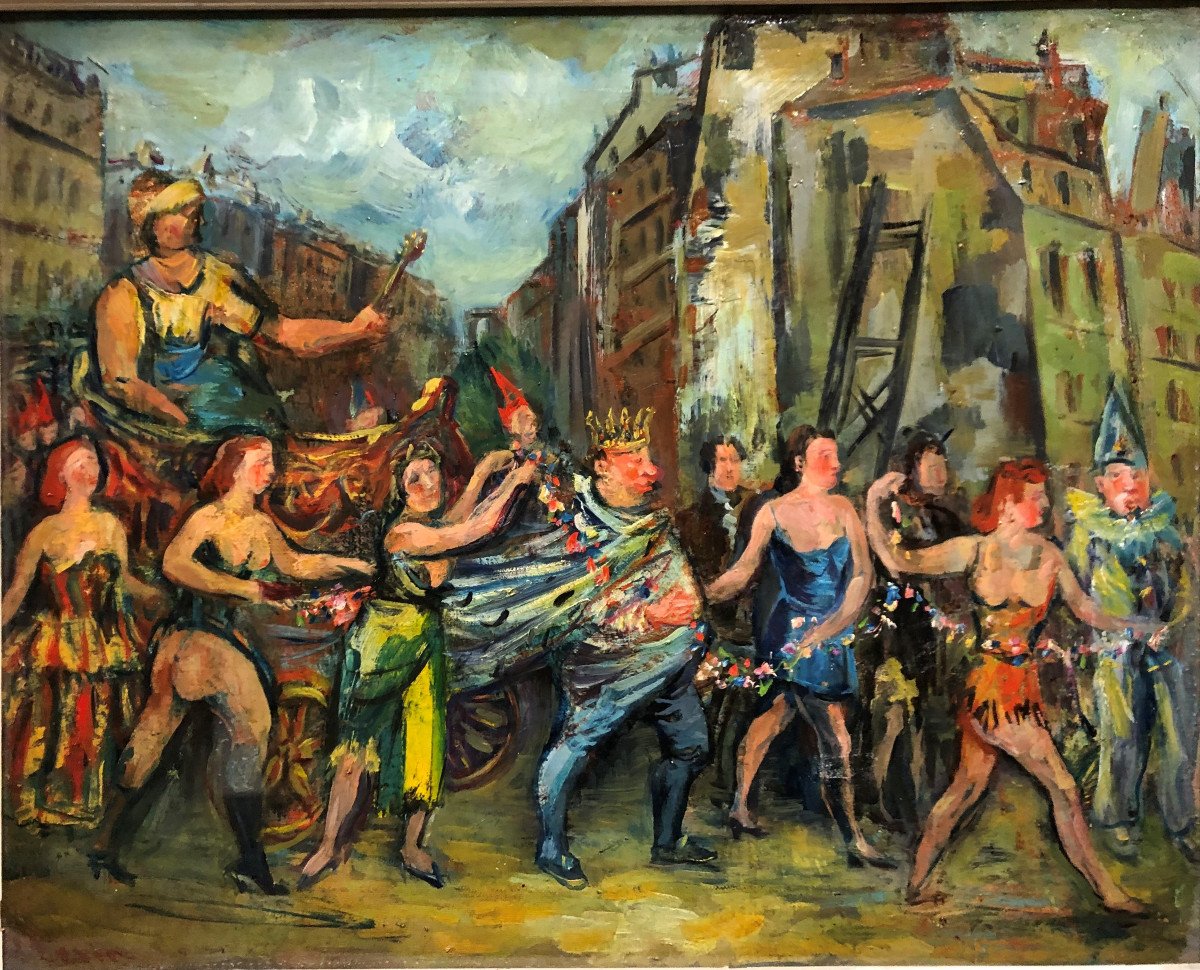 Joseph LEVIN (1894-1979): "Défilé du Bal des Quat'z'Arts" Ecole de Paris; Les années folles