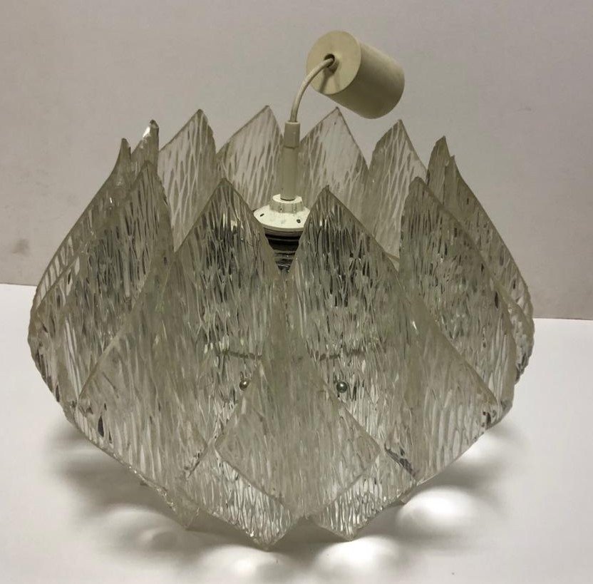 Vintage; Design: "space Age Chandelier" In Lucite; By Jt Kalmar, Austria, Circa 70