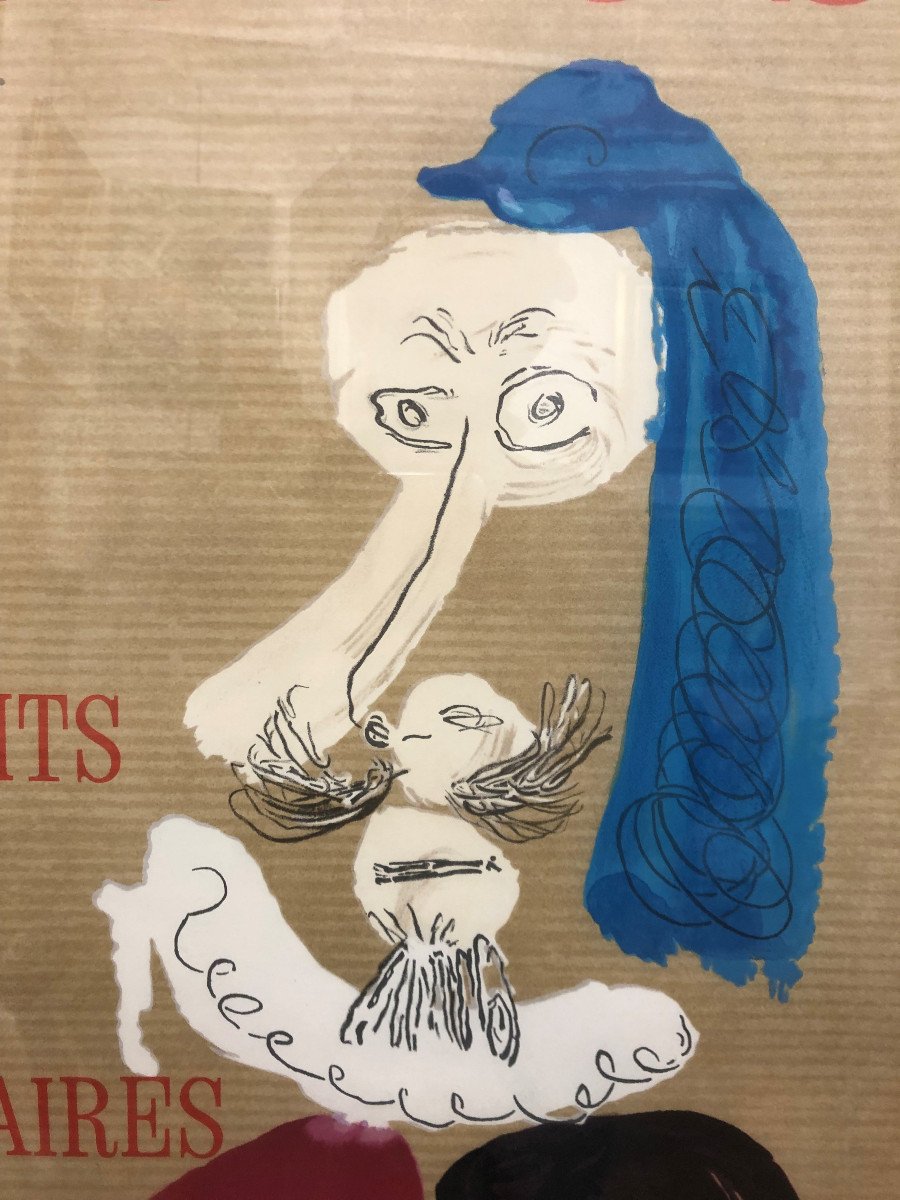 Pablo PICASSO (1881-1973) : "Affiche 29 portraits imaginaires" Galerie Vismara Monaco,1971-photo-2