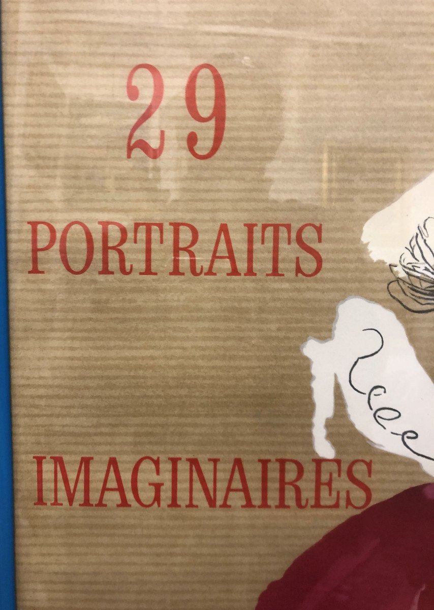 Pablo PICASSO (1881-1973) : "Affiche 29 portraits imaginaires" Galerie Vismara Monaco,1971-photo-4