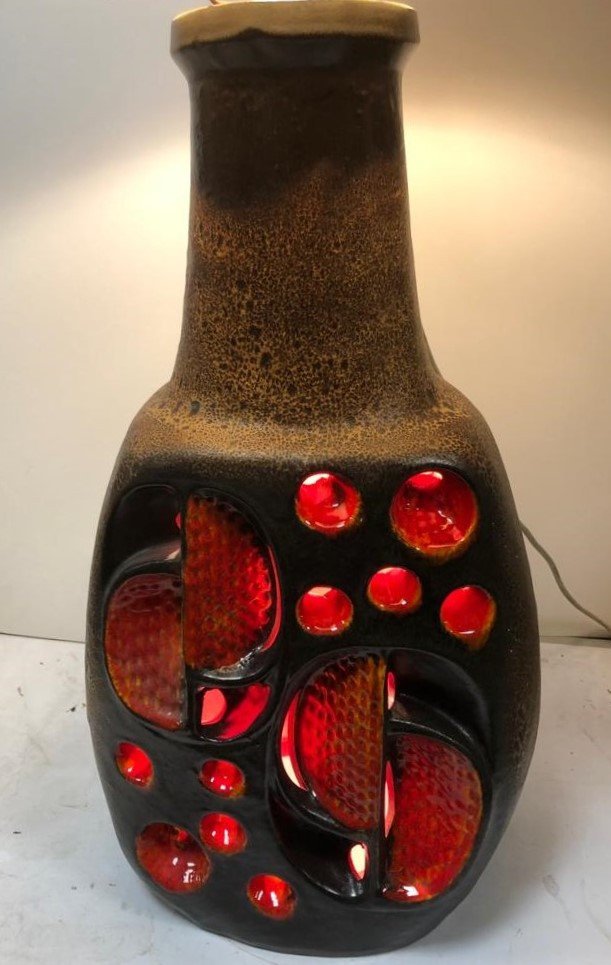 "vintage Ceramic Lamp; West Germany" Design Walter Gerhards Circa 1960-1970-photo-2
