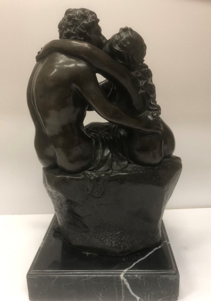 Auguste Rodin (1840-1917), d'après : "le Baiser"; Bronze; Hauteur 35 Cm-photo-4