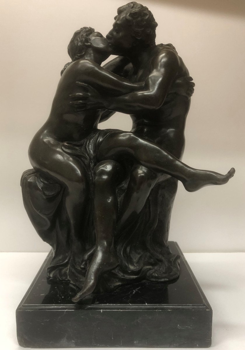 Auguste Rodin (1840-1917), d'après : "le Baiser"; Bronze; Hauteur 35 Cm