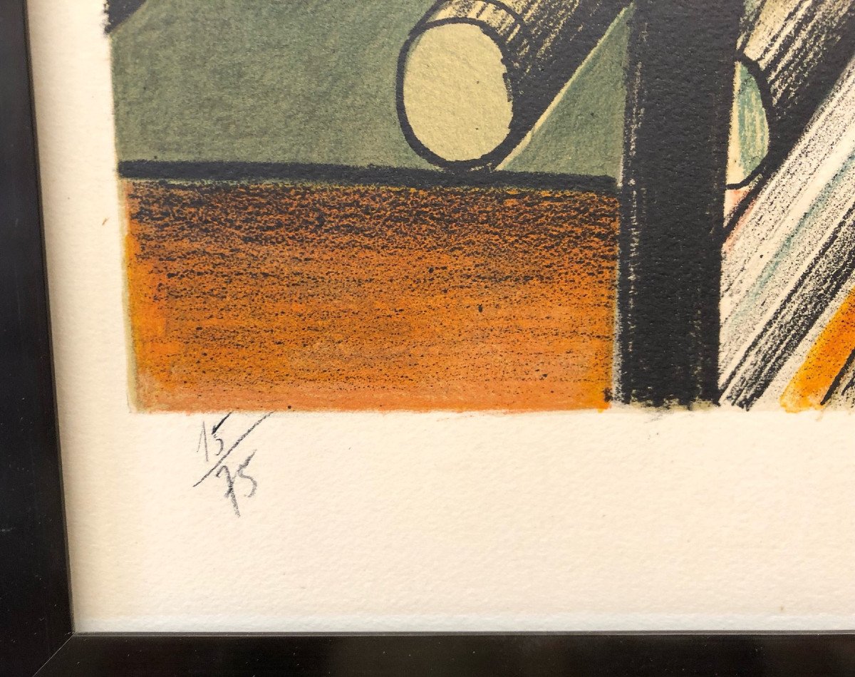 Sam Szafran (1934-2019 : "l'imprimerie Bellini";  Litho Couleurs/arches Ed. Ea 94,6 X 71 Cm-photo-2