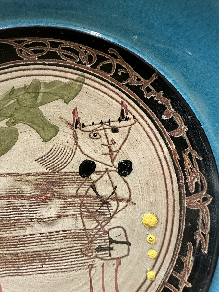 Gilbert Portanier (1926-2023), France, Vallauris: "assiette", Céramique, Monogrammé Au Dos.-photo-3