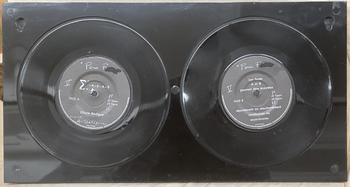  Jean-claude Farhi (1940-2012) "double Disc Eliane Radigue"; Plexiglas, Nice School; 1969