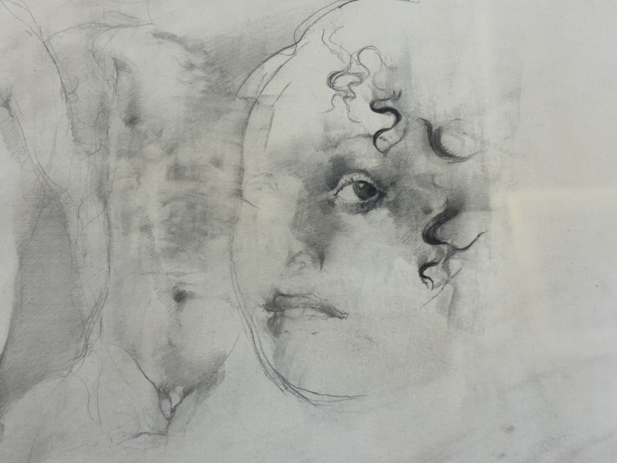 Renzo VESPIGNANI (1924-2001) Rome Italien"Studio per la Ninetta" 1978 crayon dur. Pasolini-photo-3