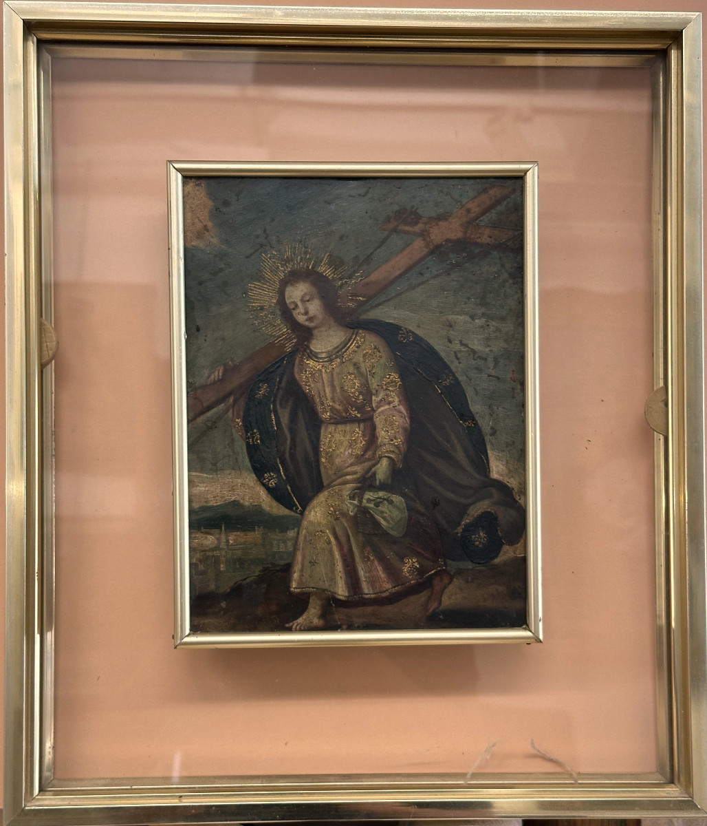 Spain School Or South America 17° The Child Jesus Carrying The Cross And The Basket Of Sharing"-photo-2