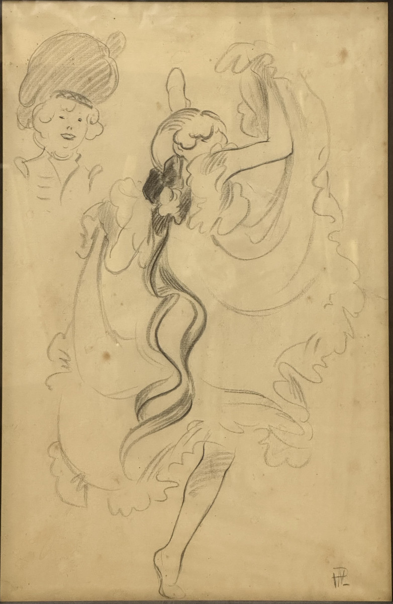 Pal (1855-1942) Jean De Paleolugu Romania; United States "french Cancan" Graphite, Charcoal