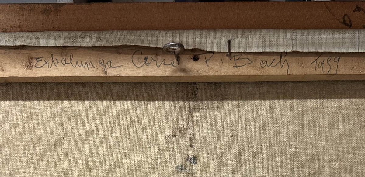 Pierre BACH (1906-1971) "Village d'Erbalunga, Corse,59" Huile sur  toile signée en bas à droite-photo-2