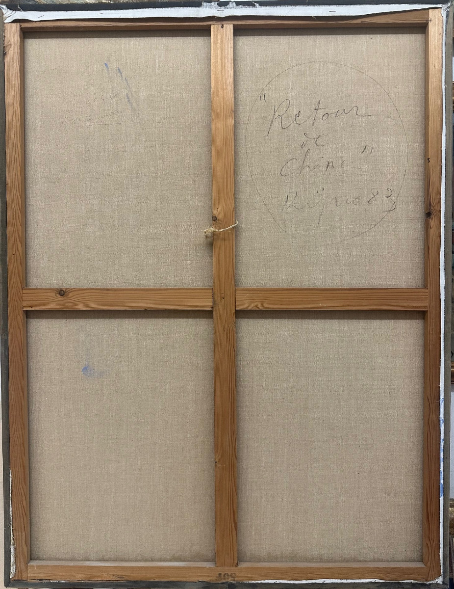  Ladislas KIJNO (1921-2012) Polonais "Retour de Chine (1983)"  Huile/toile 116 x 89 cm -photo-4