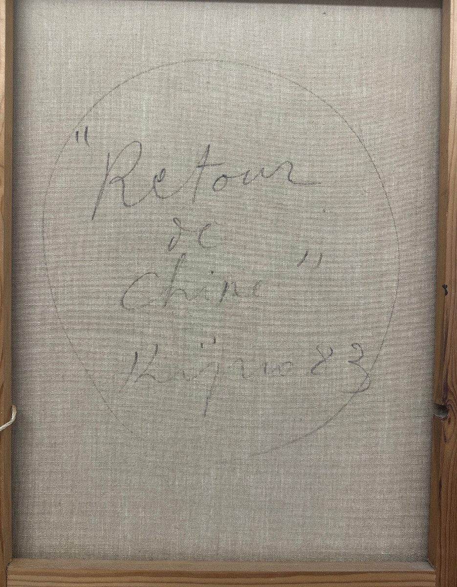  Ladislas KIJNO (1921-2012) Polonais "Retour de Chine (1983)"  Huile/toile 116 x 89 cm -photo-1