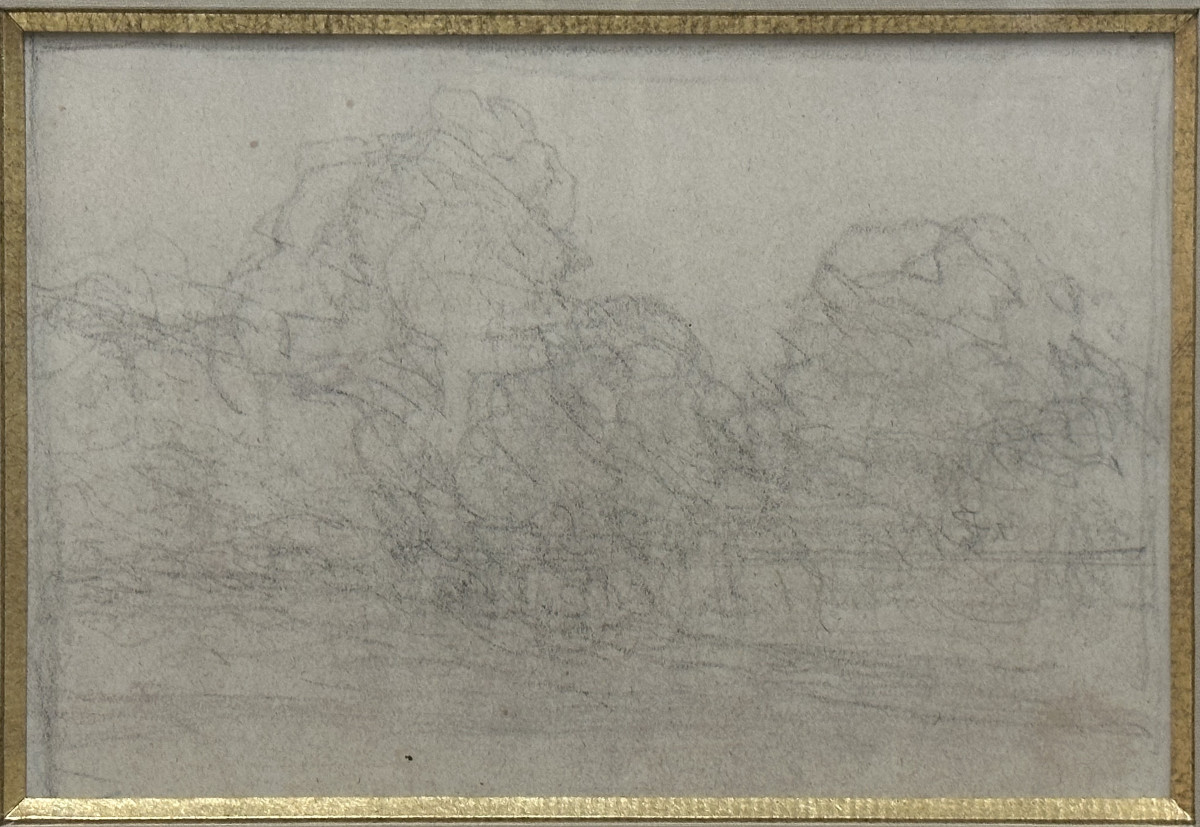 Félix Ziem (1821-1911) "two Pencil Studies, Venice And Landscape" 12 X 17 Cm Each-photo-2