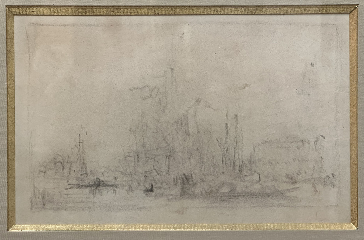 Félix Ziem (1821-1911) "two Pencil Studies, Venice And Landscape" 12 X 17 Cm Each