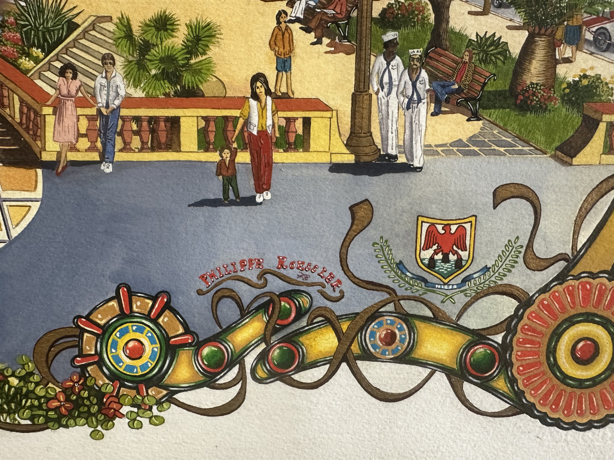 Philippe Roessler (XX°) "Projet d'affiche pour Galerie Nice" Gouache signé , daté 78 bas droite-photo-4