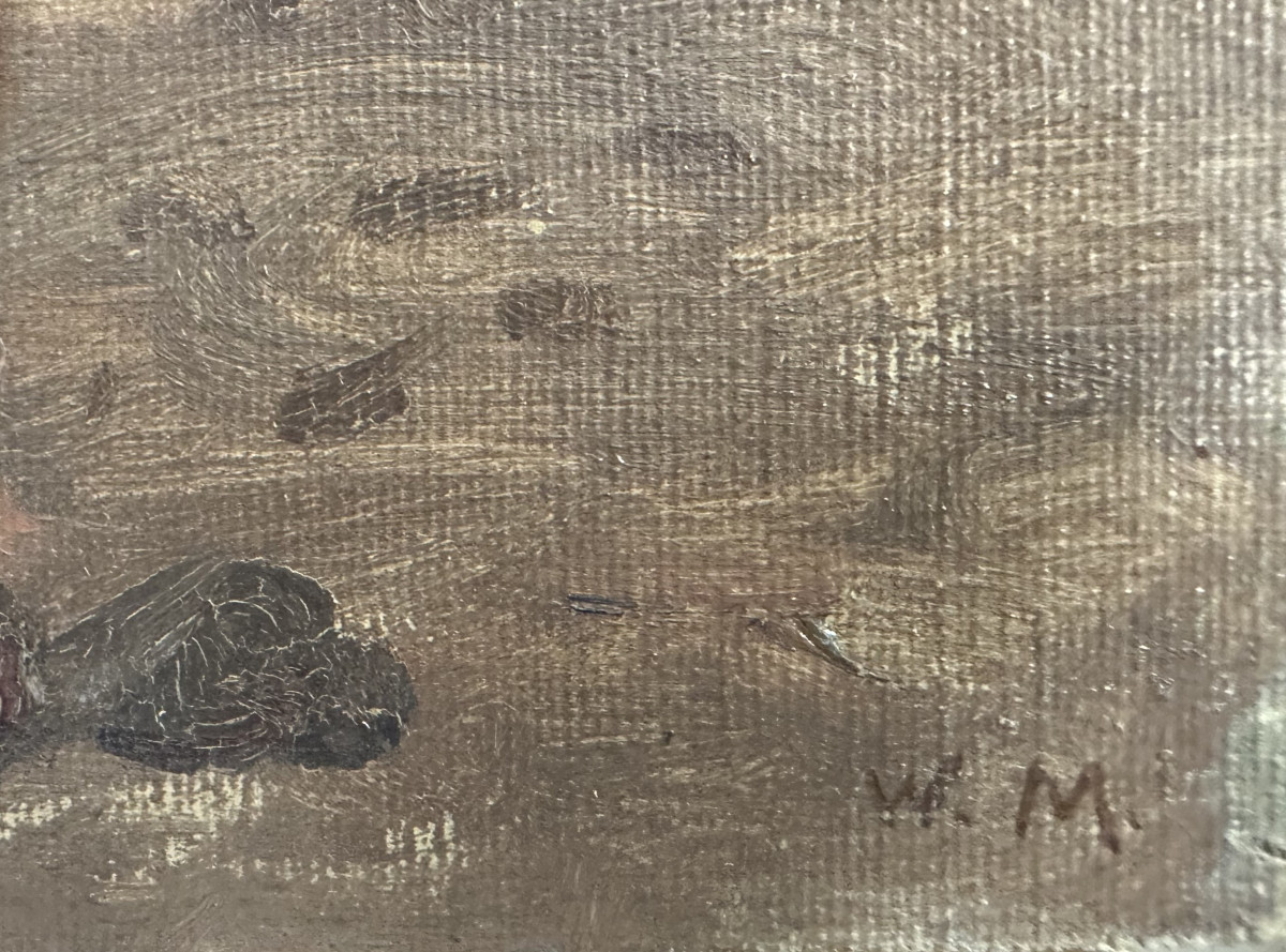 Wartan MAHOKIAN (1869-1937):"Vue du lac de Van et Ararat" Huile sur toile marouflée sur carton-photo-2