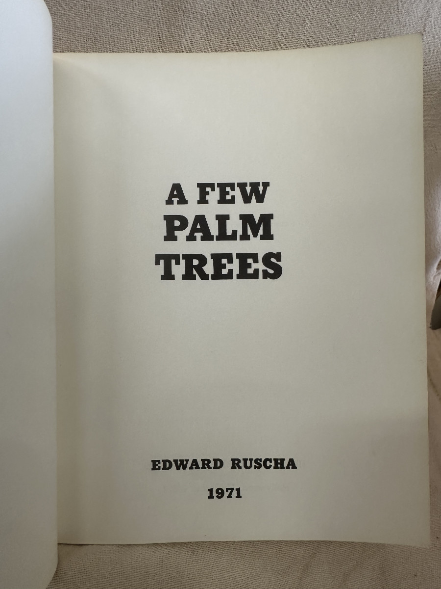 Ed Ruscha (1937) Usa "a Few Palm Trees (1971)" Artist's Book Hollywood 1971, Dim: 178x141 Mm-photo-3