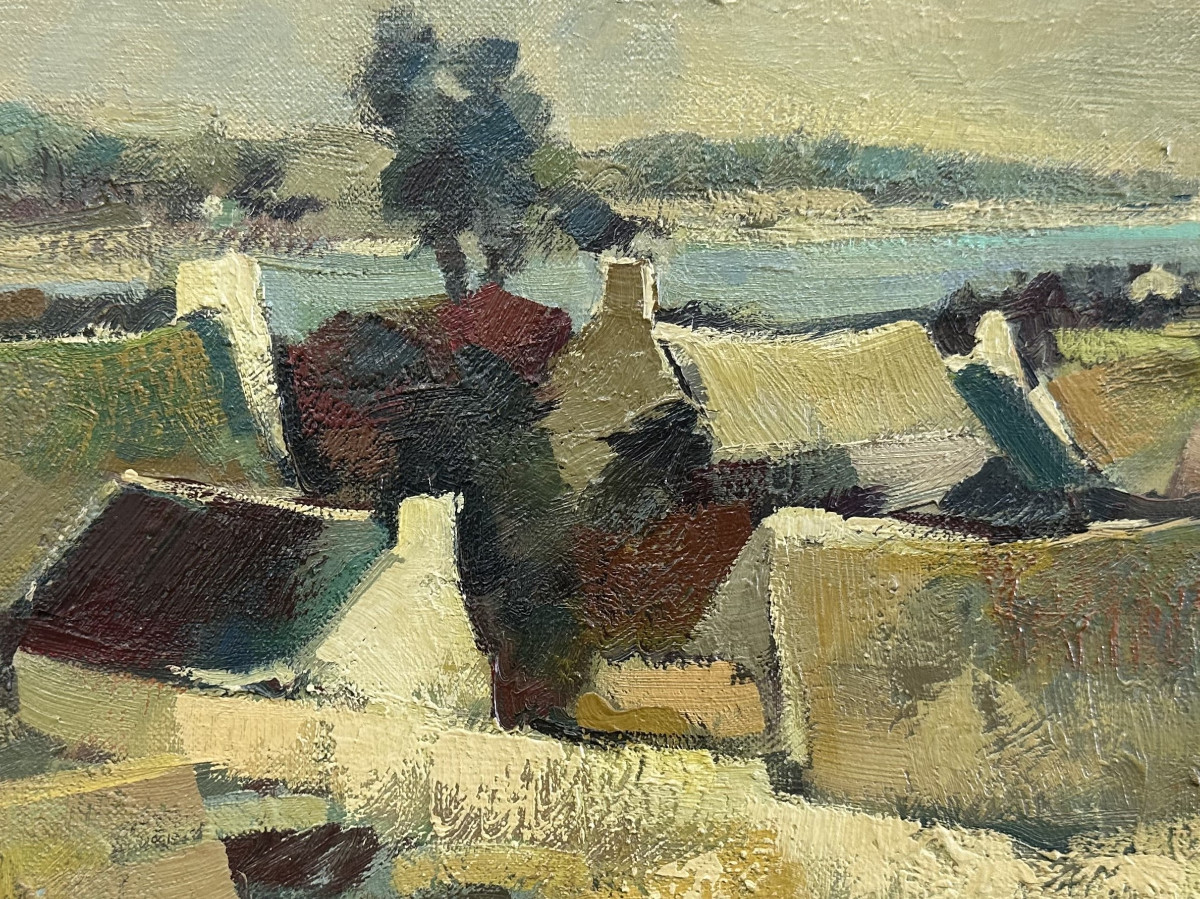 Jacques Sokol (1933-2023) French "ile De Bréhat" Oil On Canvas, 1972"-photo-2
