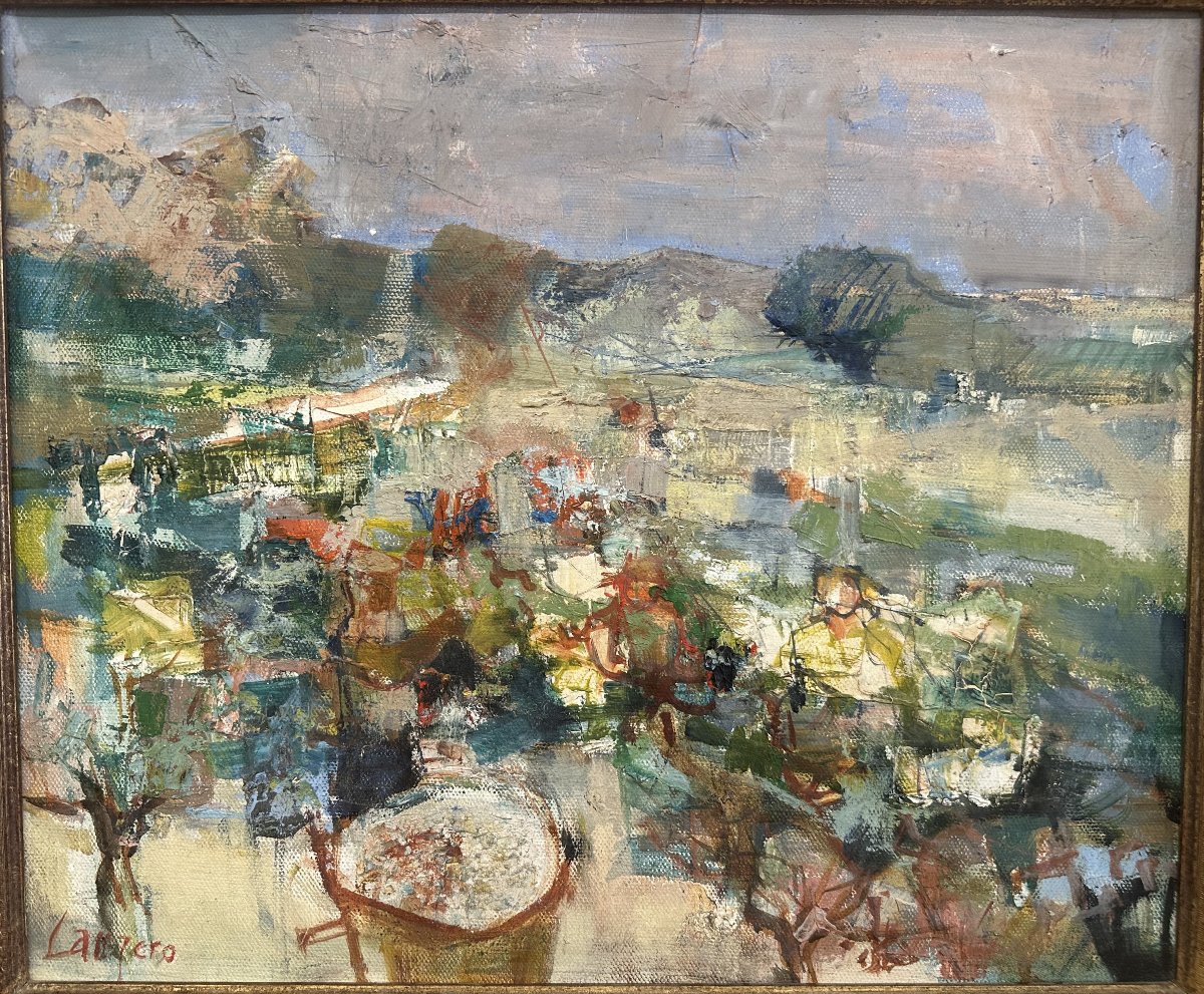 Albert LAUZERO (1909-2006) Fleurance "Vendanges en Gascogne" huile sur toile signée répertoriée-photo-2