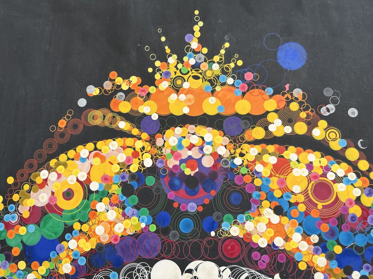 Raymond MORETTI (1931-2005) "Maquette de l'affiche du carnaval de Nice 1969" Gouache pochoir-photo-3