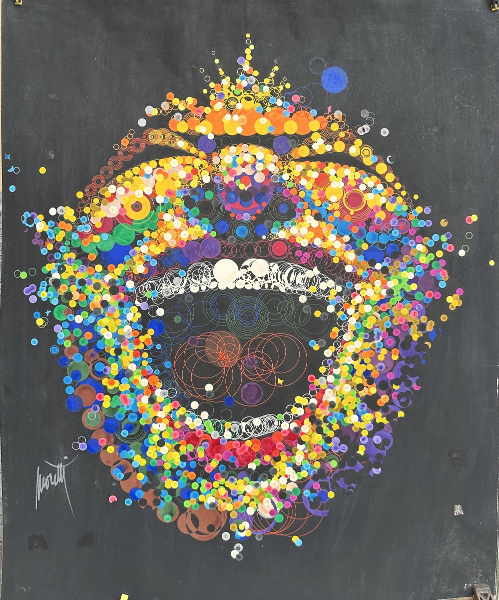Raymond MORETTI (1931-2005) "Maquette de l'affiche du carnaval de Nice 1969" Gouache pochoir