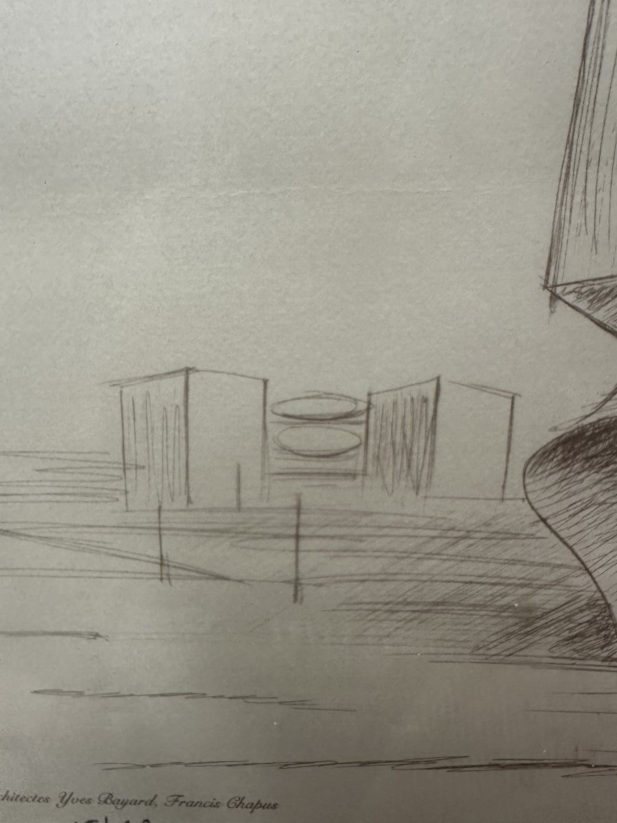 Sacha SOSNO (1937-2013)"Etude pour la bibliothèque de Nice, tête carrée" Lithographie signée-photo-4