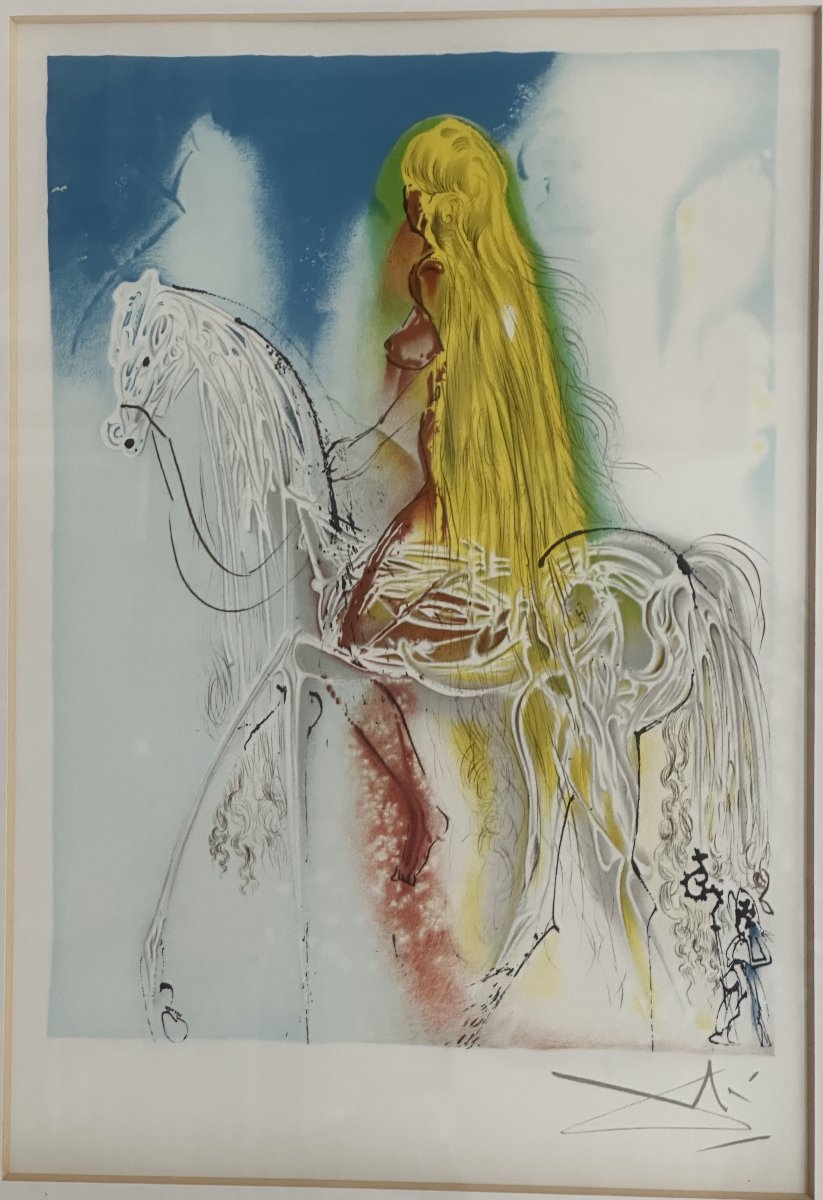 Salvador Dalí (1904–1989), Lithograph "lady Godiva, Dalí's Horses," Grapholith, 1981-photo-2