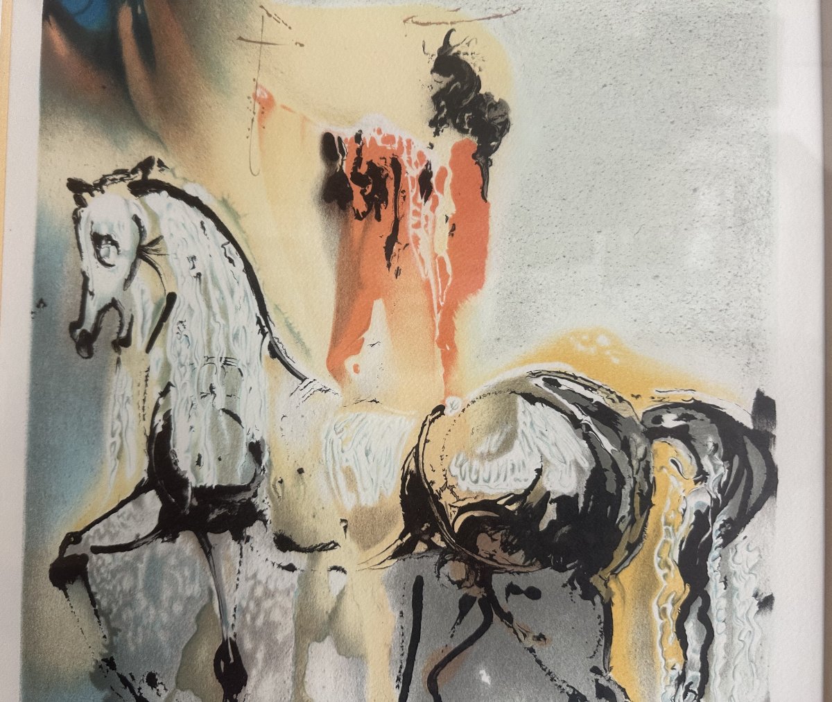 Salvador Dalí 1904–1989, Lithograph, “the Christian Knight, Dalí’s Horses,” Grapholith, 1981-photo-3