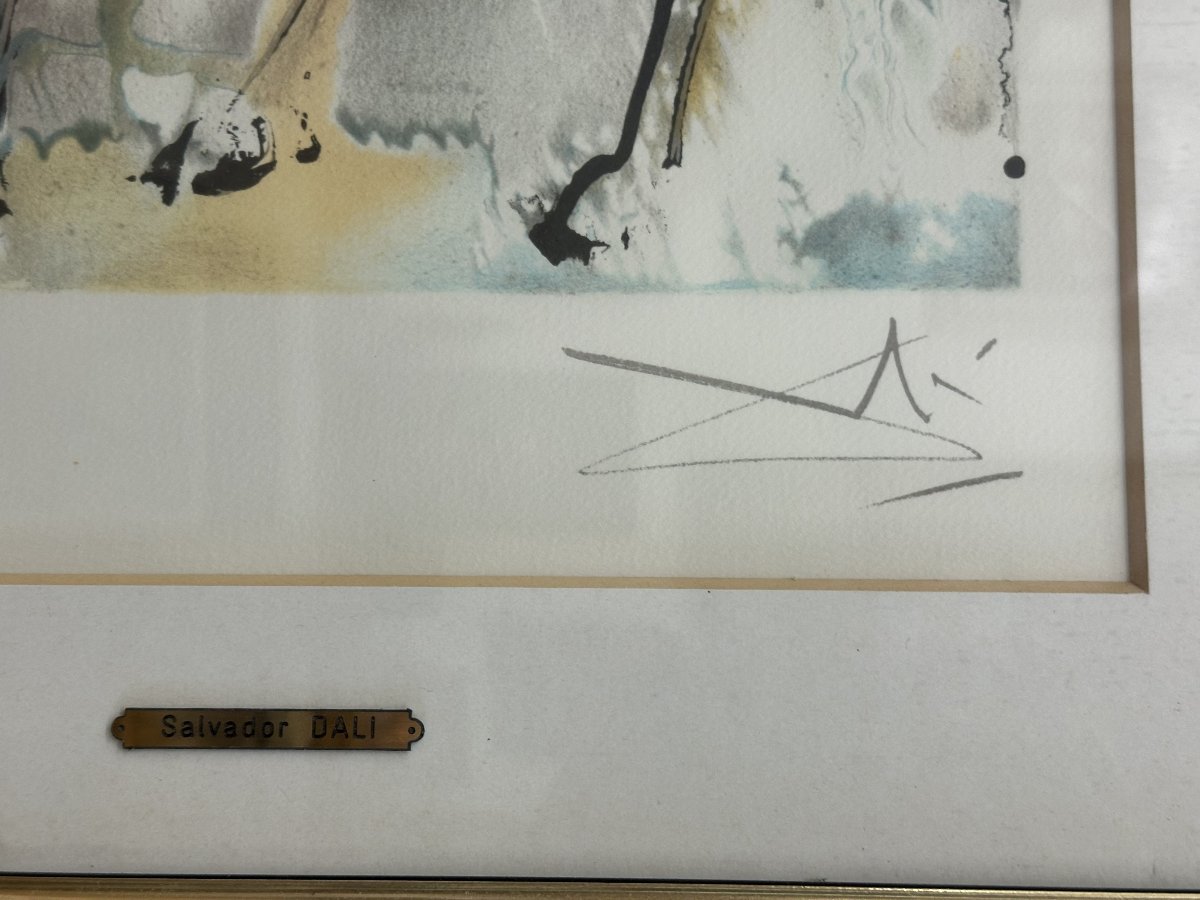 Salvador Dalí 1904–1989, Lithograph, “the Christian Knight, Dalí’s Horses,” Grapholith, 1981-photo-4