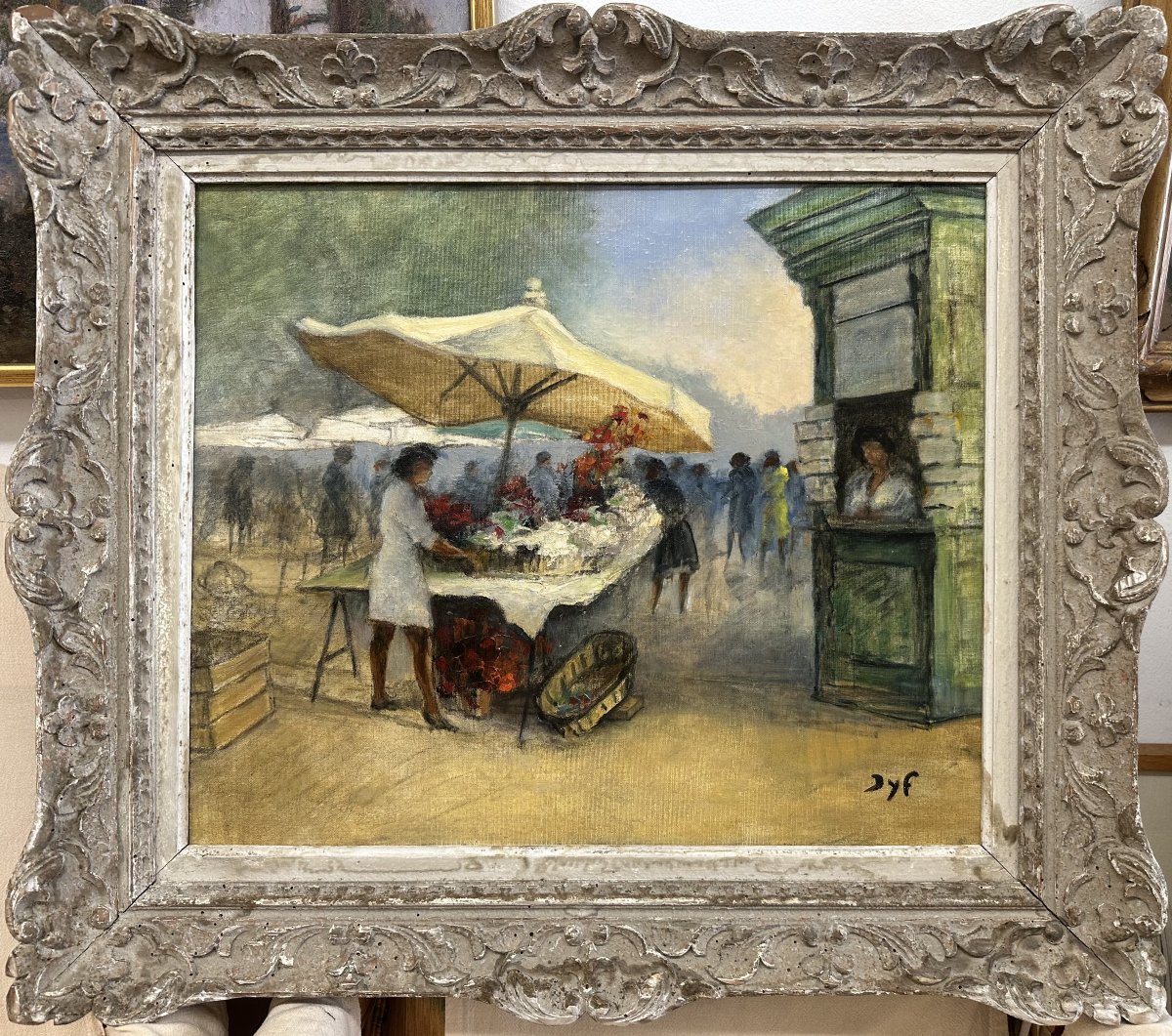 Marcel Dyf (1899–1985) Paris “provençal Market” Oil On Canvas, Signed Lower Right; 44 X 55 Cm