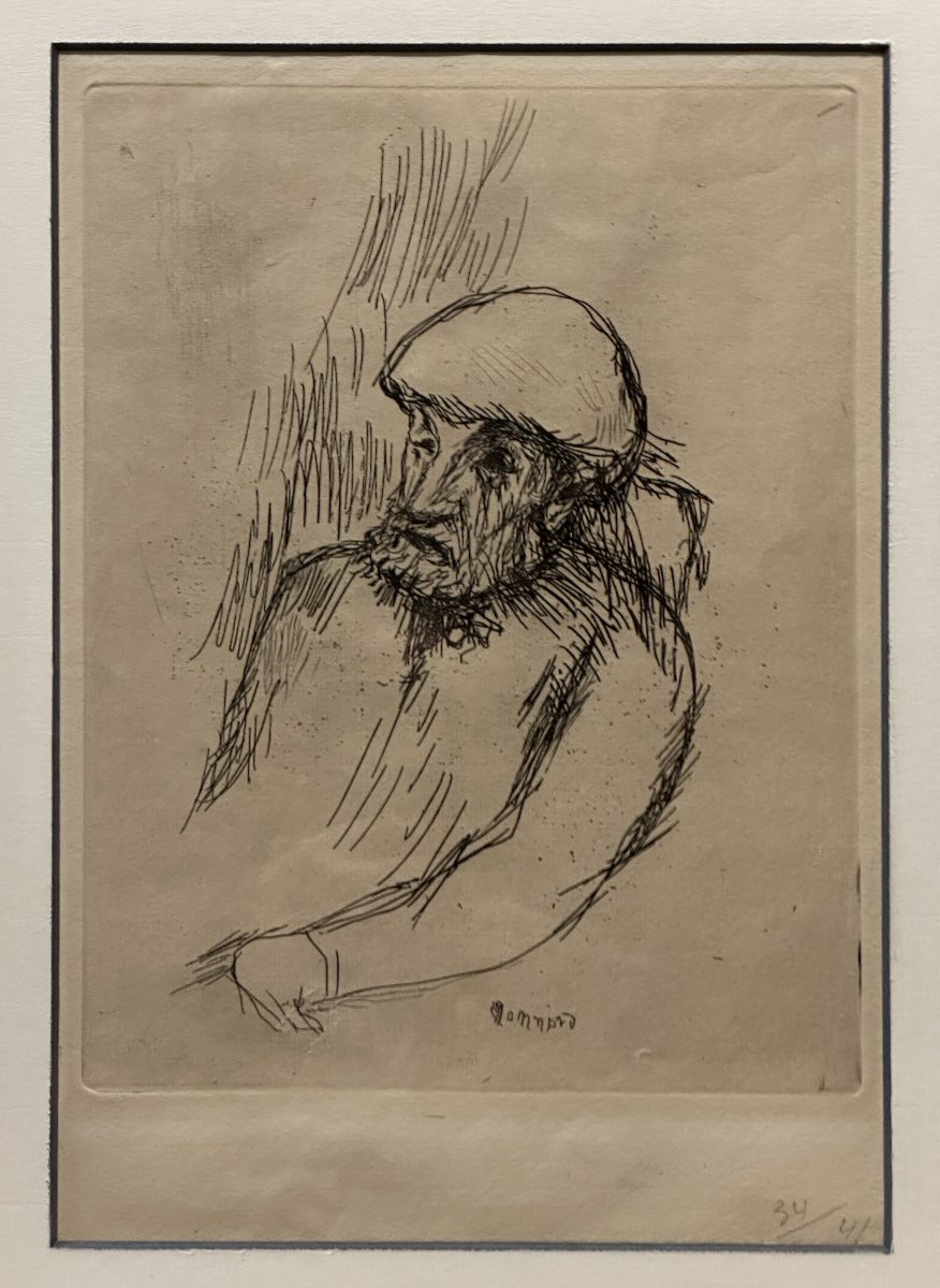  Pierre Bonnard (1867–1947) “portrait Of Renoir (c. 1916)”  Etching, 25.6 X 19.7 Cm 