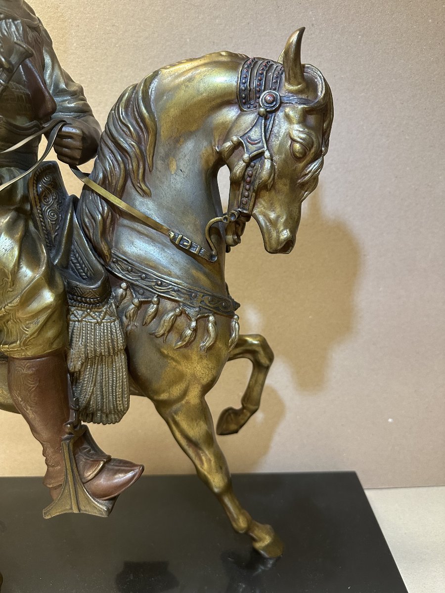 "arabian Rider" After Barye Fils & Guillaumin;  Beautiful Early 20th-century  Lovely Patina-photo-4