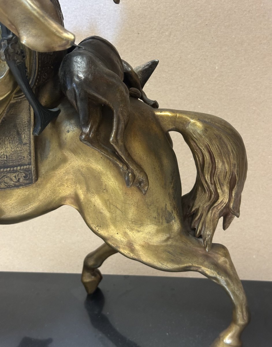 "arabian Rider" After Barye Fils & Guillaumin;  Beautiful Early 20th-century  Lovely Patina-photo-3