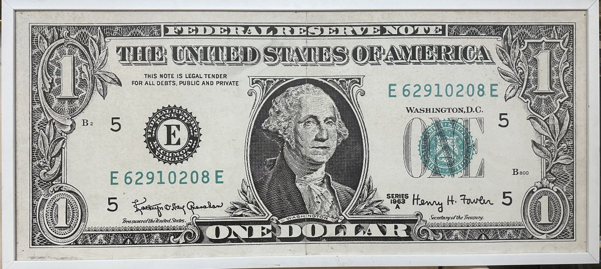 Arman (1928–2005) Nice–new York “one Dollar” Silkscreen Print, Signed Lower Right; Dimensions: 43 X 100 Cm