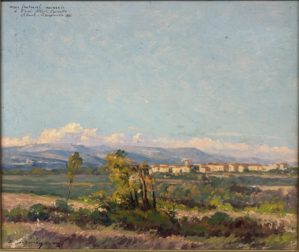 Edmond Paul Auguste Barbarroux, Toulon 1882-1946 "Paysage provençal" huile sur panneau, signée-photo-2