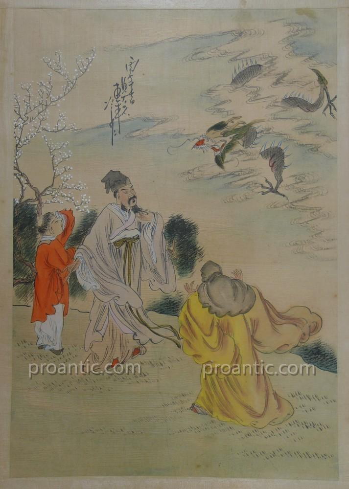 "Dragons volants" art asiatique du XX° siècle