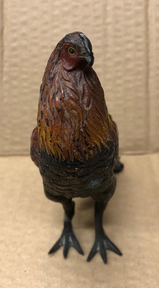 19th Century Vienna Bronze Representing "a Rooster"-photo-3