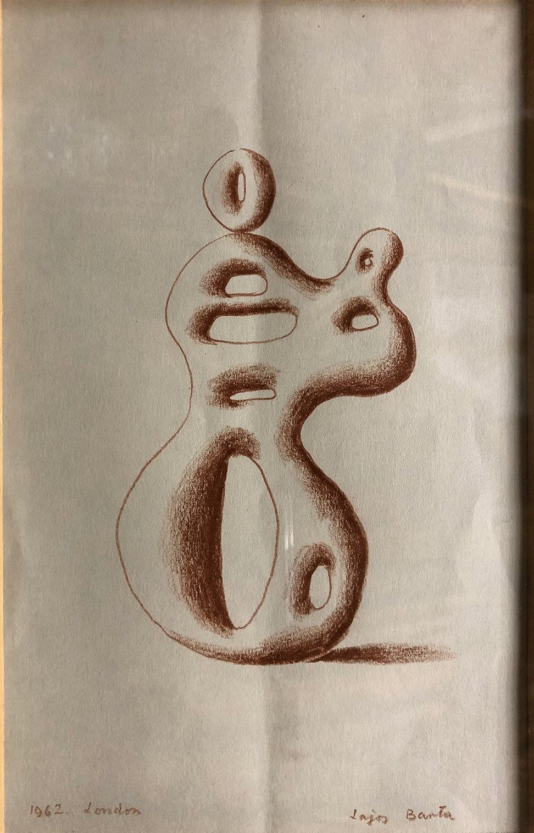 Lajos Barta (1899-1986); Hongrie; Magyar; "surréalist Composition"-photo-2