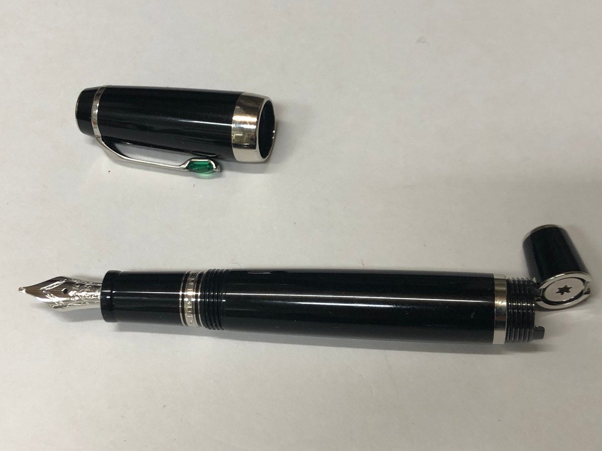 Rare Montblanc - Bohème With Emerald Fountain Pen - Good Condition - 14k -photo-1