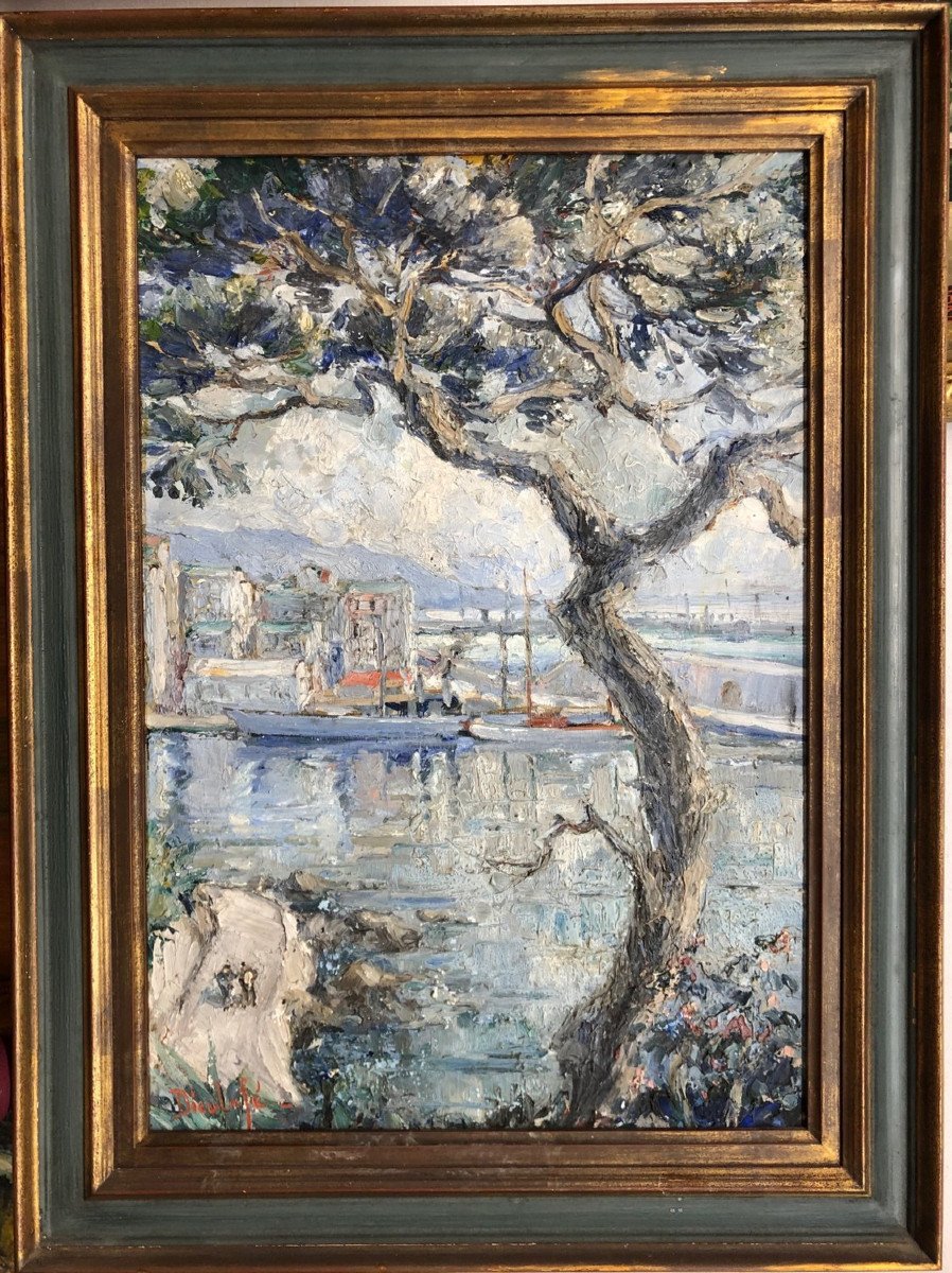 Yvon DIEULAFE (1903-1990): "Le port de Bastia vu du jardin Romieu"