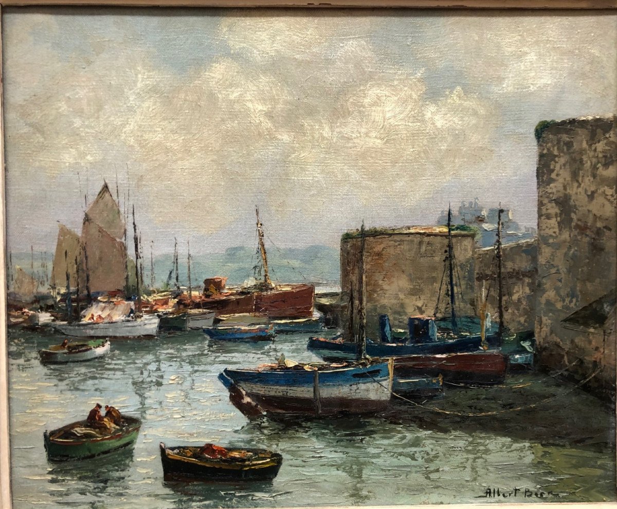 Albert Bern (1898-): "view Of Concarneau, Brittany"-photo-2