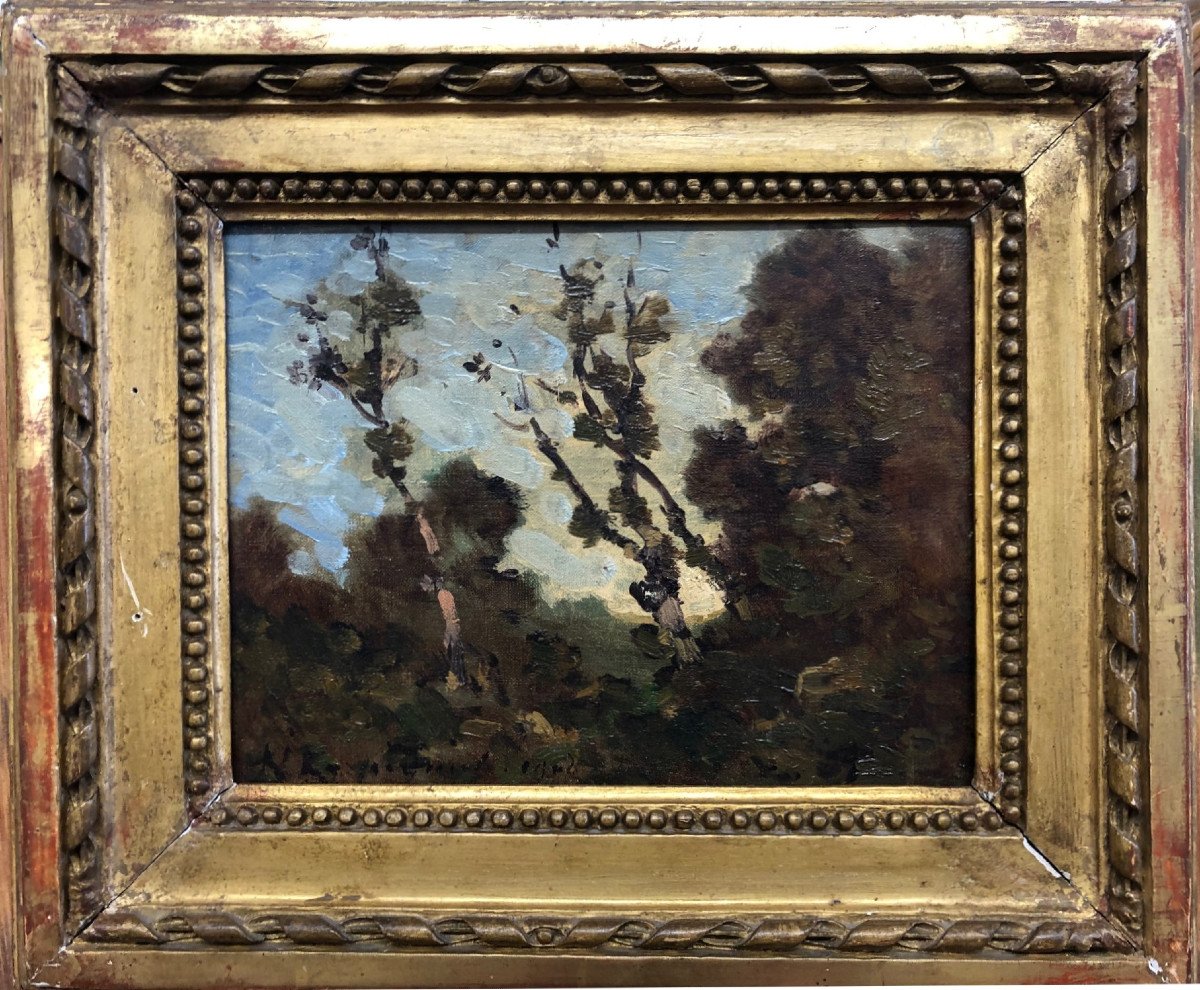 Henri Joseph Harpignies (1819-1916) French: "clairière" School Of Barbizon; Corot; Préimpressionist