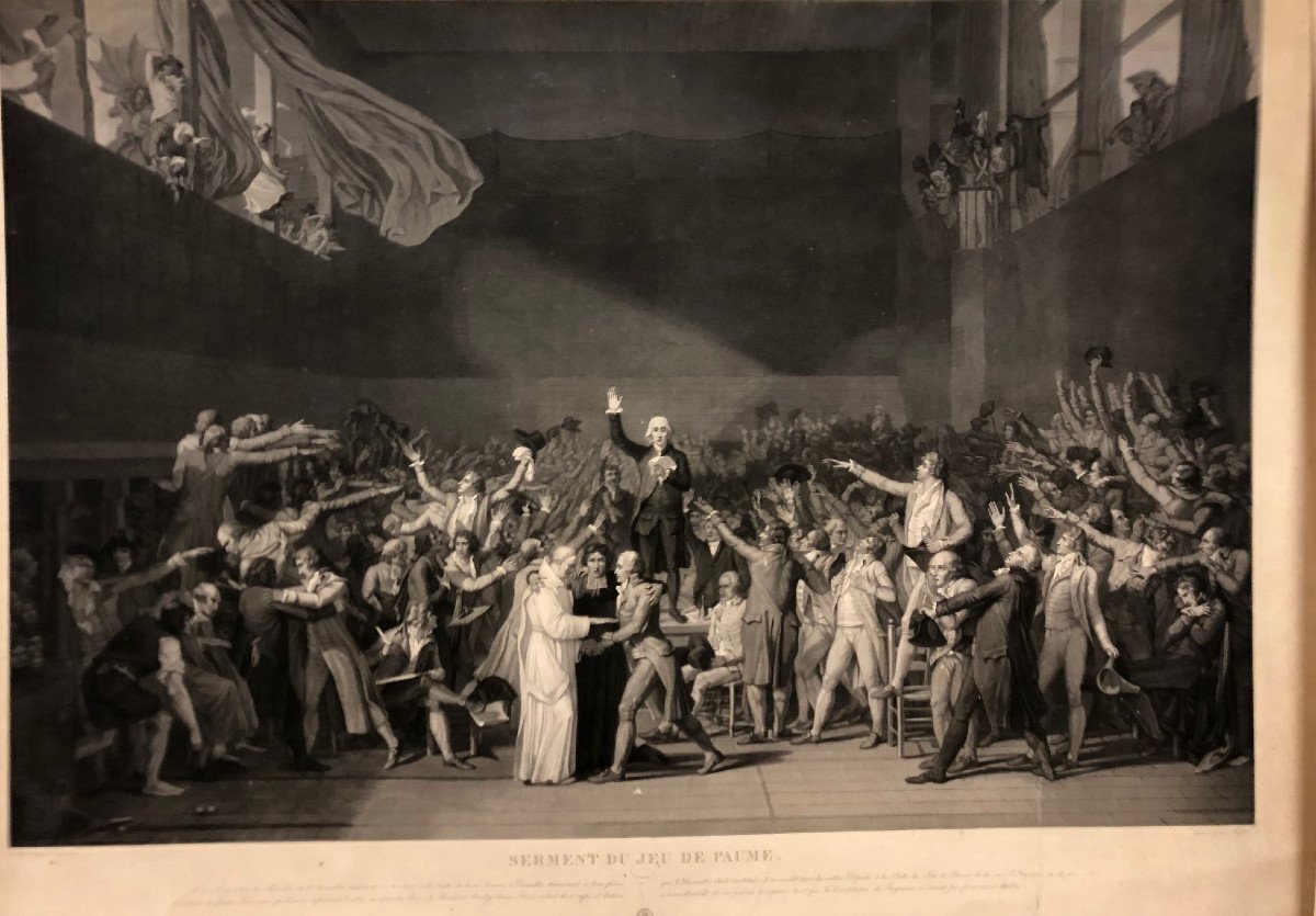 Jean Pierre Marie Jazet (1788-1871) –  "the Palm Play Oath" After David; Aquatint -photo-2