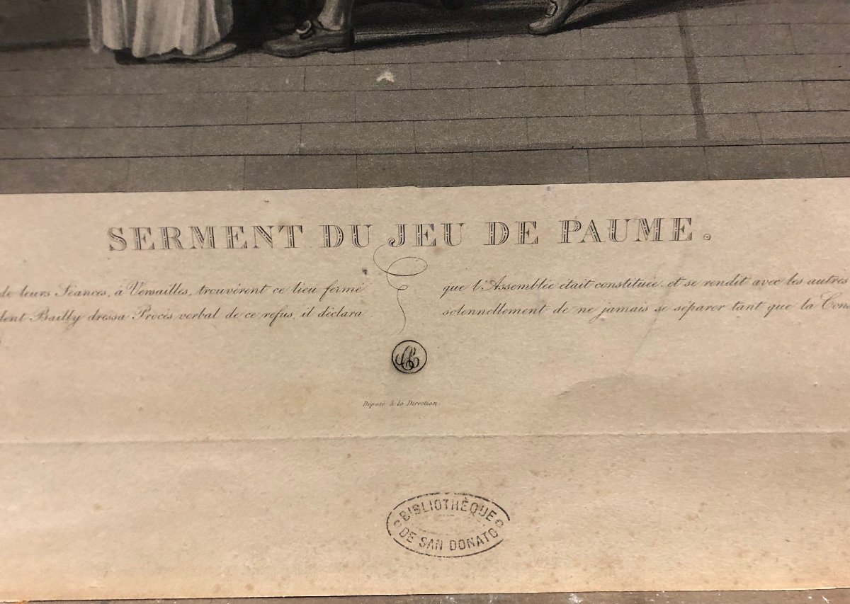 Jean Pierre Marie JAZET (1788-1871) – "LE SERMENT DU JEU DE PAUME" d'après David; Aquatinte-photo-3