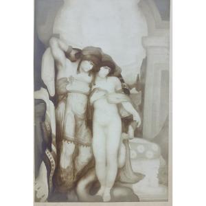 Léonard Sarluis (1874-1949) “achilles And Patroclus”; Photographic Technique Signed, Dated 1919